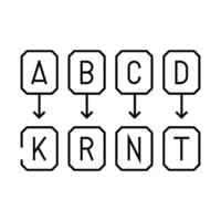 cryptography math science education line icon illustration vector