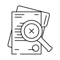 document reject line icon illustration vector