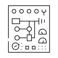 control panel tool work line icon illustration vector