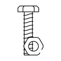 nut and bolt tool work line icon illustration vector