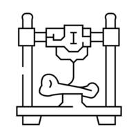3d printed bones future technology line icon illustration vector