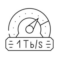 terabyte internet speed future technology line icon illustration vector