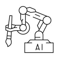 ai image generation future technology line icon illustration vector