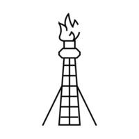 gas flaring petroleum engineer line icon illustration vector