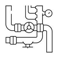 pipeline system petroleum engineer line icon illustration vector