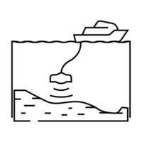 seabed survey petroleum engineer line icon illustration vector