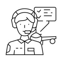 flight test engineer aeronautical engineer line icon illustration vector