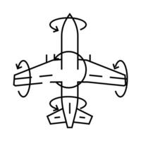 flight control system aeronautical engineer line icon illustration vector