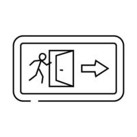 emergency exit alert line icon illustration vector