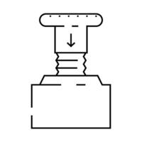 emergency stop button alert line icon illustration vector