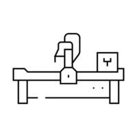 cnc machine manufacturing engineer line icon illustration vector