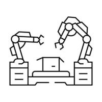 factory automation manufacturing engineer line icon illustration vector