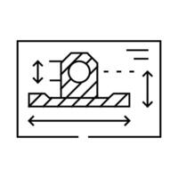 technical drawing mechanical engineer line icon illustration vector