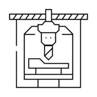 machine tooling mechanical engineer line icon illustration vector