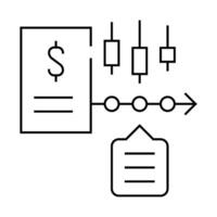 financial time series data analysis line icon illustration vector