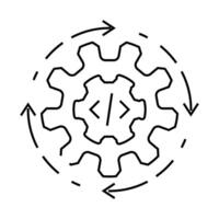 continuous integration software line icon illustration vector
