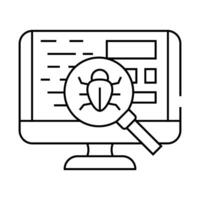 debugging code software line icon illustration vector