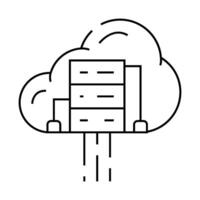cloud computing software line icon illustration vector