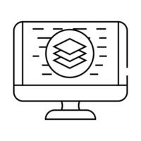 full stack development software line icon illustration vector