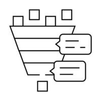 pyramided analysis with comments line icon illustration vector