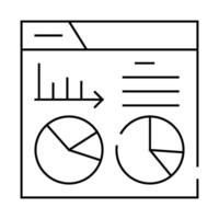 statistical analysis digital report line icon illustration vector