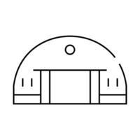 hangar building line icon black illustration vector