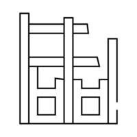 building contruction line icon black illustration vector