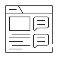 product characteristics and communication with client line icon illustration vector