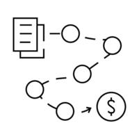 payroll processing line icon illustration vector