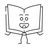 learn book character line icon illustration vector