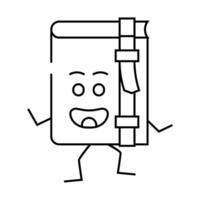 library book character line icon illustration vector