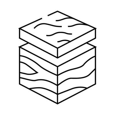geological modeling line icon illustration