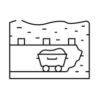 underground mining line icon illustration vector