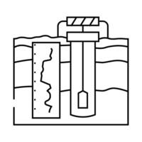 borehole logging hydrogeologist line icon illustration vector