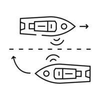 ship collision avoidance systems line icon illustration vector
