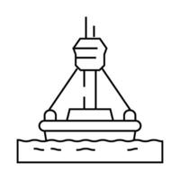 marine environmental monitoring line icon illustration vector