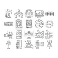 risk analyst business icons set vector