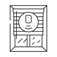 smart window blinds home line icon illustration vector