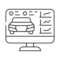 diagnostic computer car mechanic line icon illustration vector