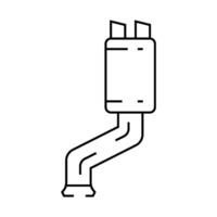 muffler repair car mechanic line icon illustration vector