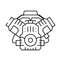 car engine car mechanic line icon illustration vector