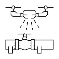 pipeline inspection drone line icon illustration vector