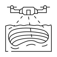 mining operations drone line icon illustration vector