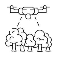 forest management drone line icon illustration vector