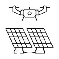 infrastructure survey drone line icon illustration vector