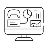 analytics game development line icon illustration vector