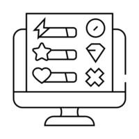 user interface design game development line icon illustration vector