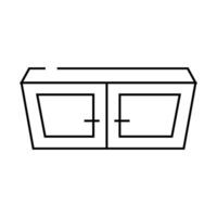 window top view line icon illustration vector