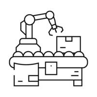 parcel sorting autonomous delivery line icon illustration vector