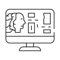 ai routing autonomous delivery line icon illustration vector